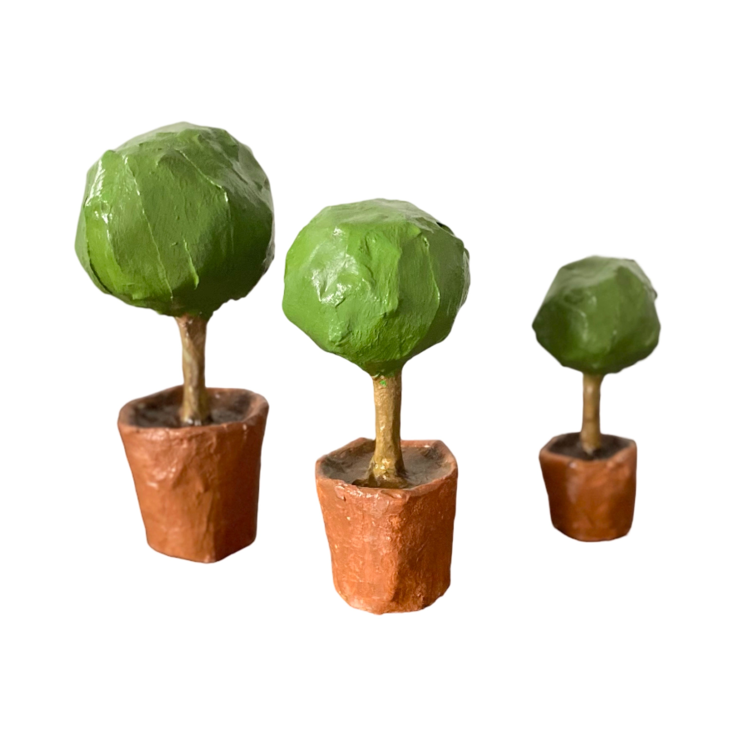 Dana Gibson Three Papier-Mâché Topiaries