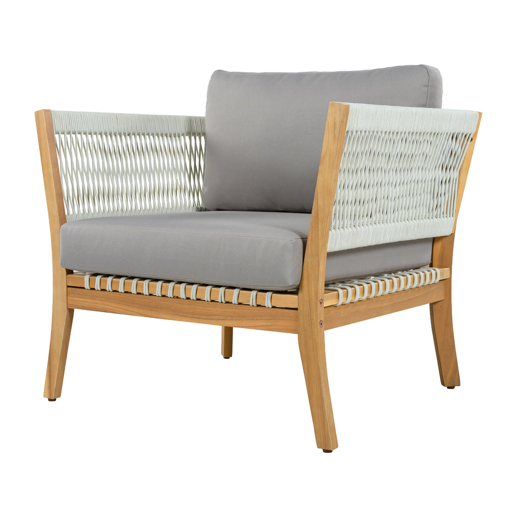 Acacia & Rope Patio Chair — Natural