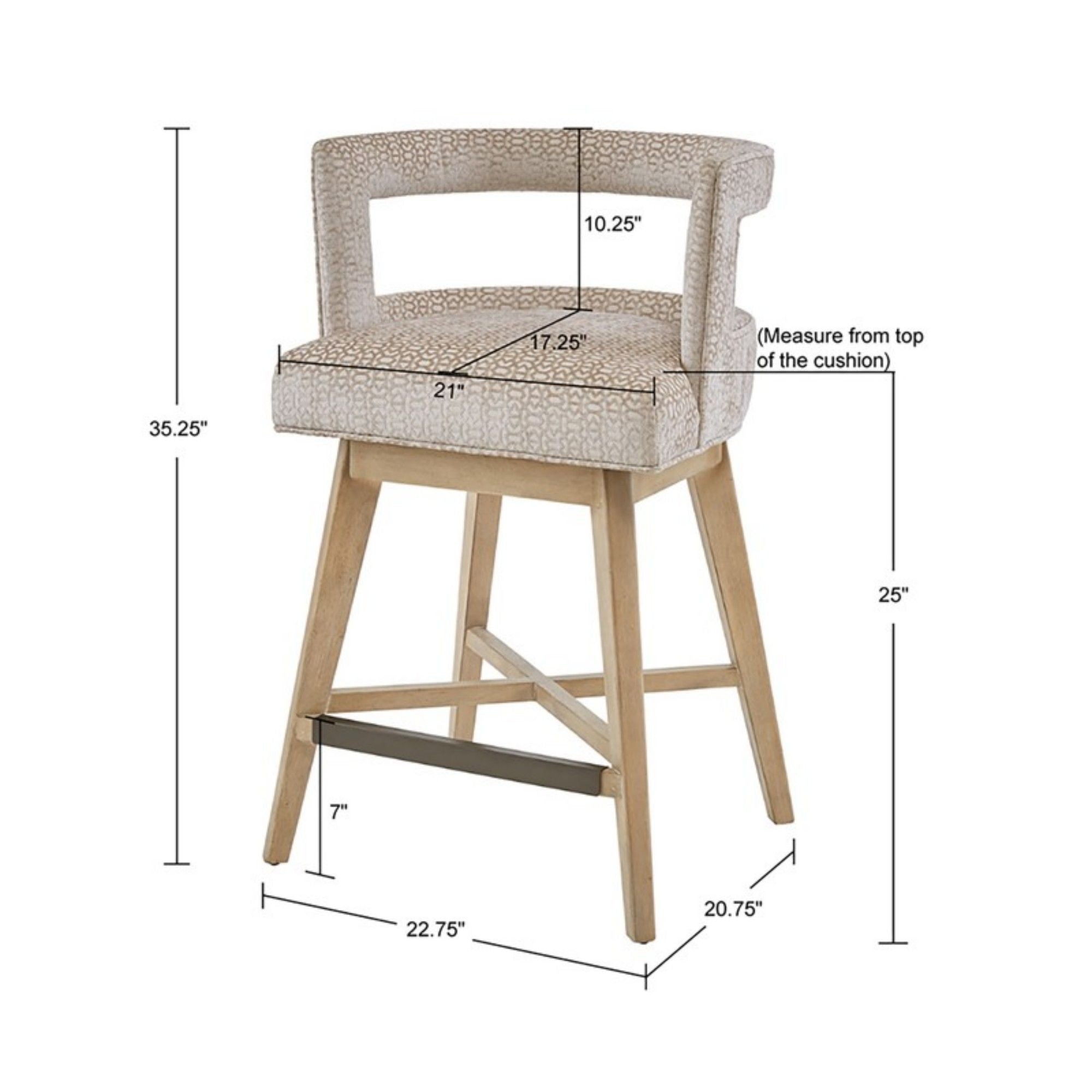 Low-Back Cream Swivel Counter Stool