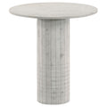 Fluted White Marble Side Table