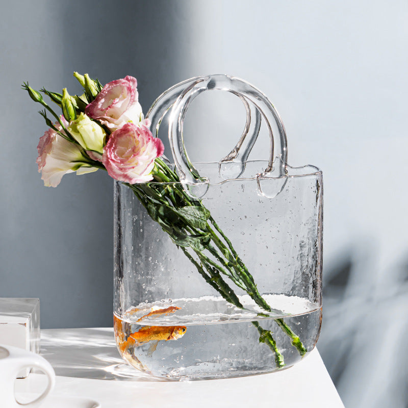 Sculptural Glass Bag Vase