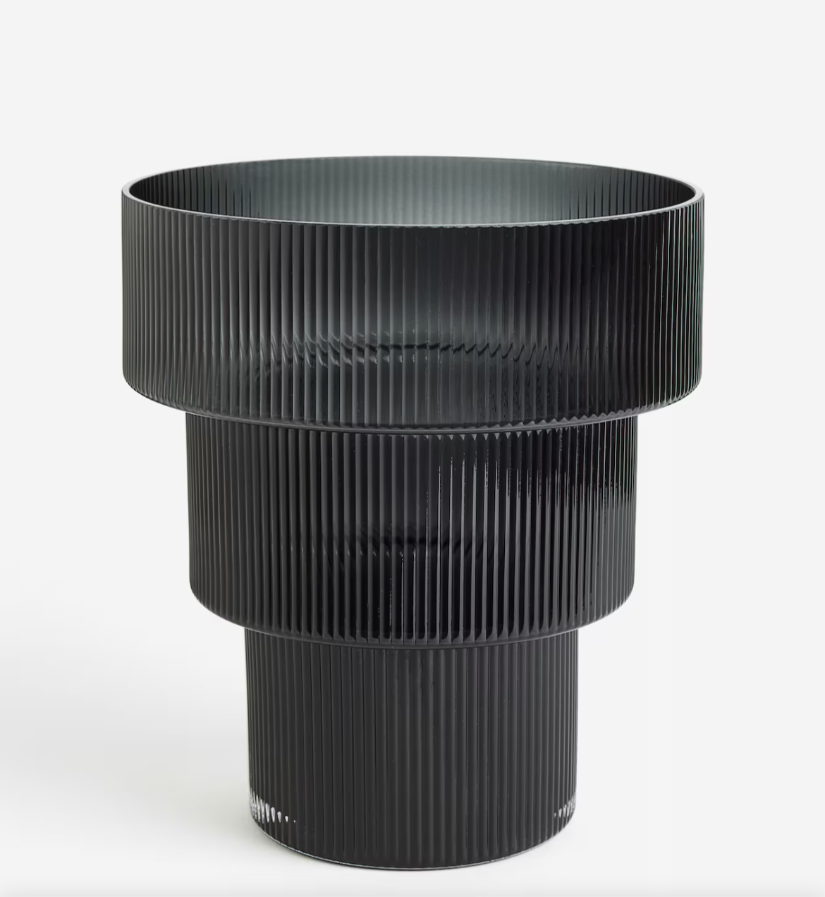 Glass fluted vase