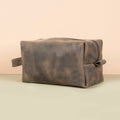 Minneapolis Leather Makeup Bag — Brown