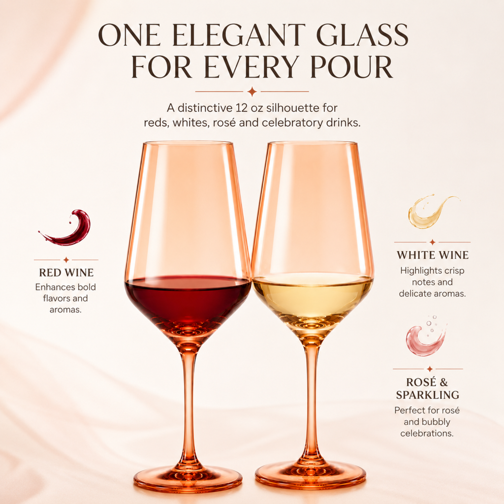 Tonal Stemmed Wine Glassware, Burnt Orange, Set of 2