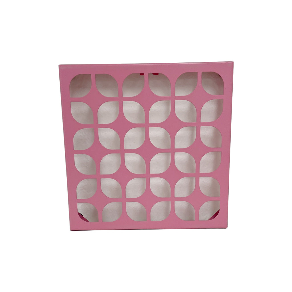 Breeze Block Metal Wall Tile: 7" x 7 " Pink