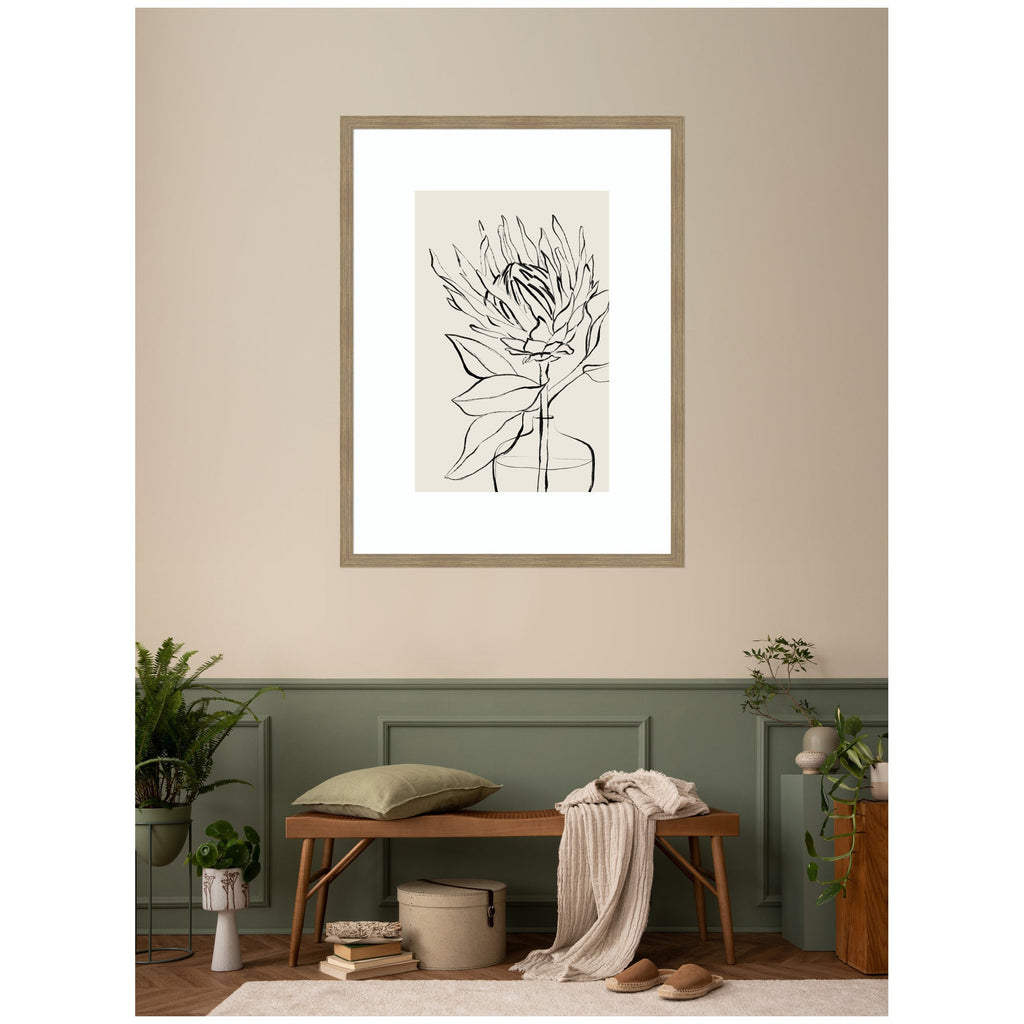 SB Protea Sketch No. 1 by Sara Berrenson Framed Wall Art Print
