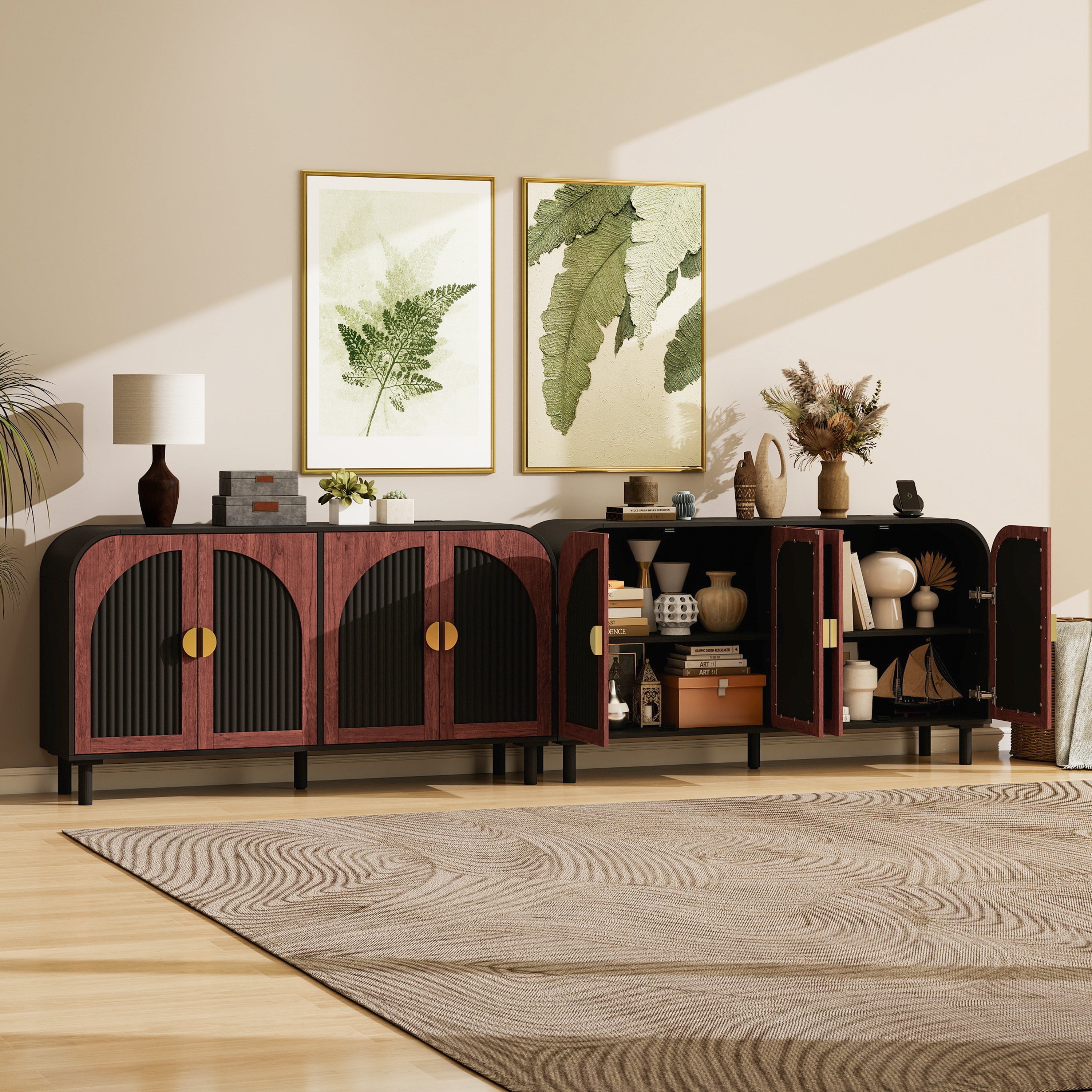 Vintage Arched Sideboard Cabinet with Mid-Century Vintage Style