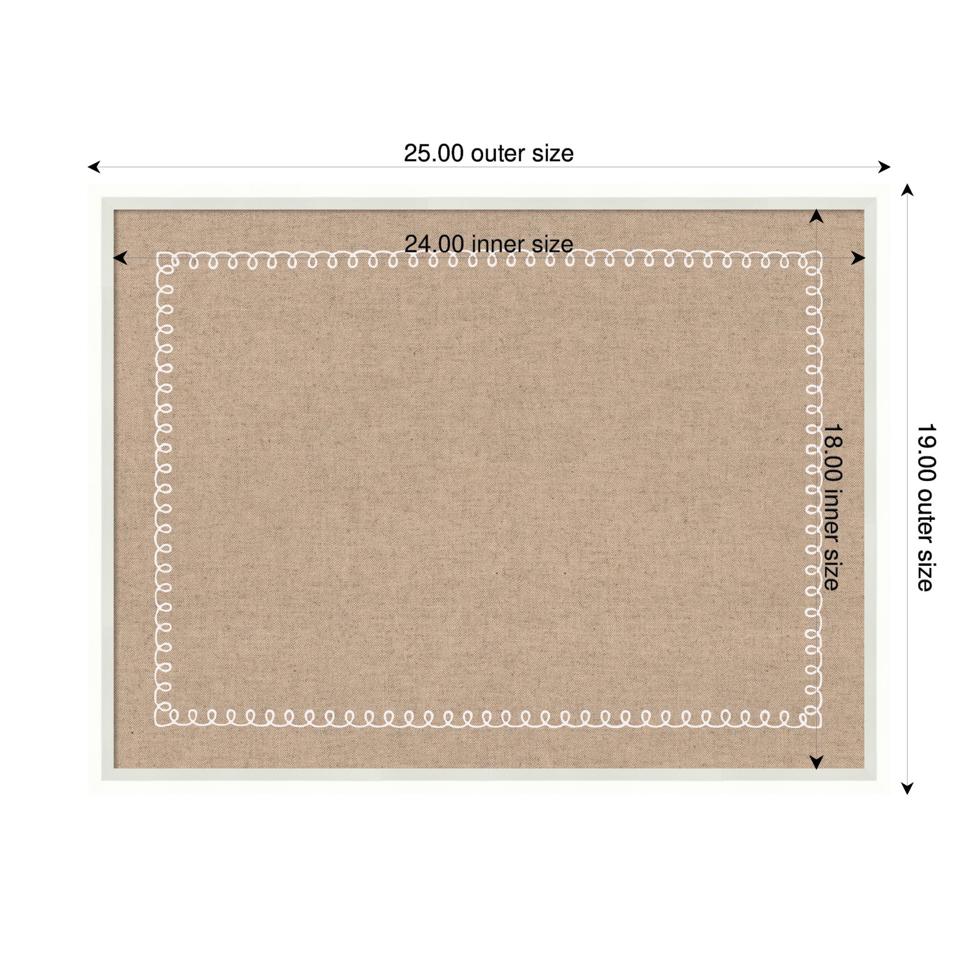 Pinboard White Scalloped Edge