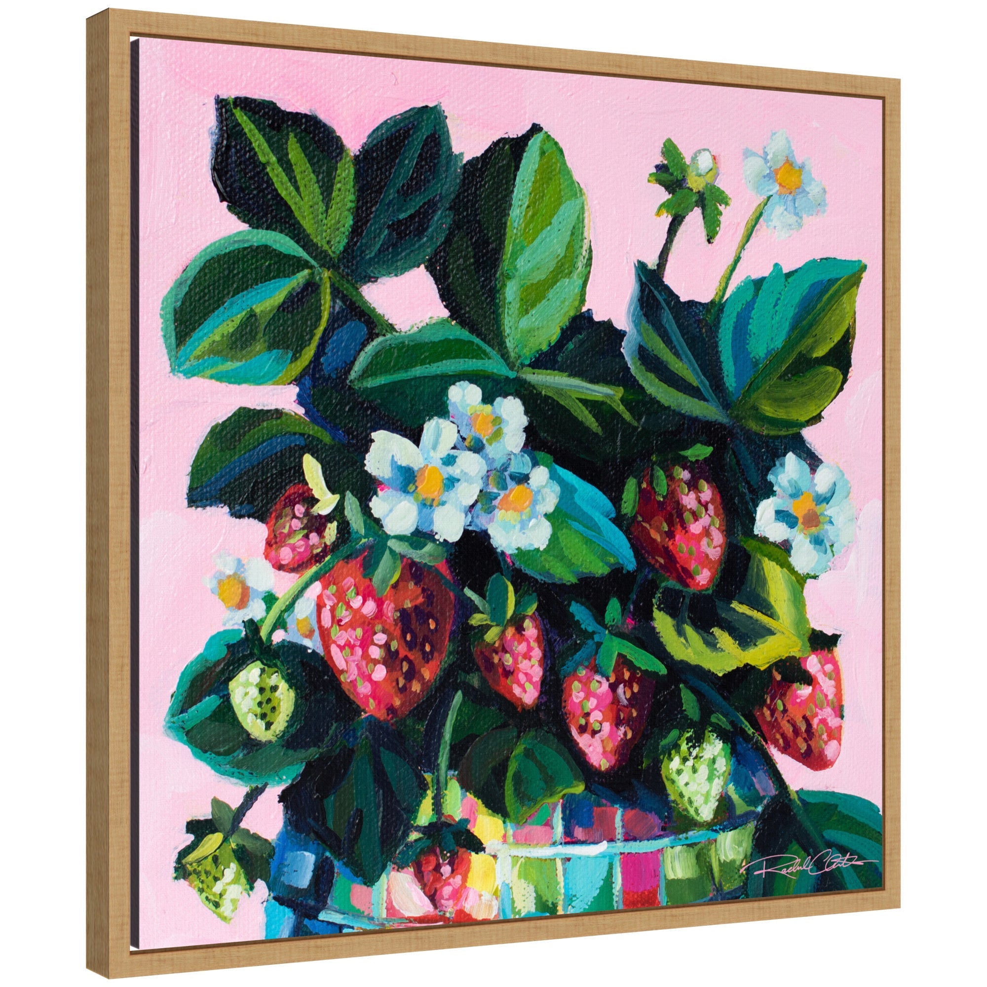Sylvie Disco Berries Framed Canvas by Rachel Christopoulos