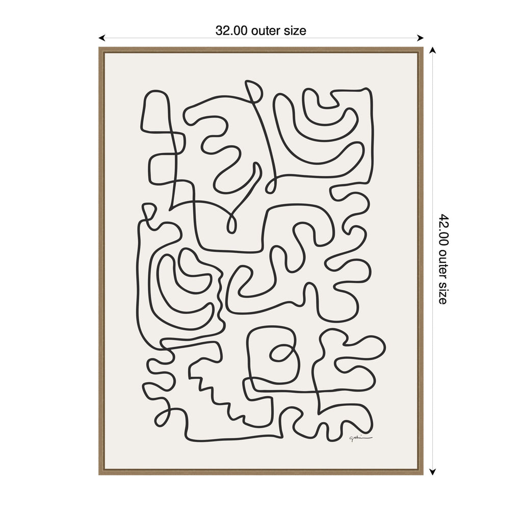 Connected Lines by Gabrielly Guedes Framed Canvas Wall Art Print