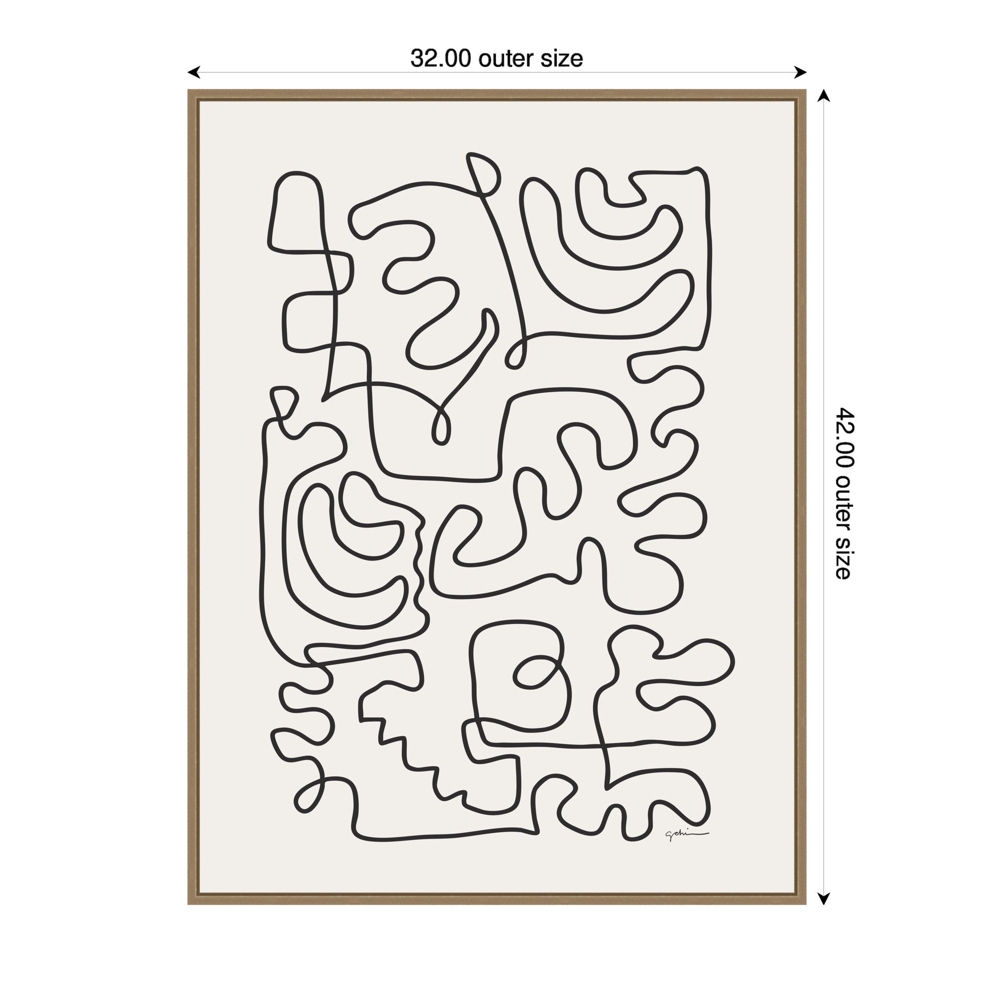Connected Lines by Gabrielly Guedes Framed Canvas Wall Art Print