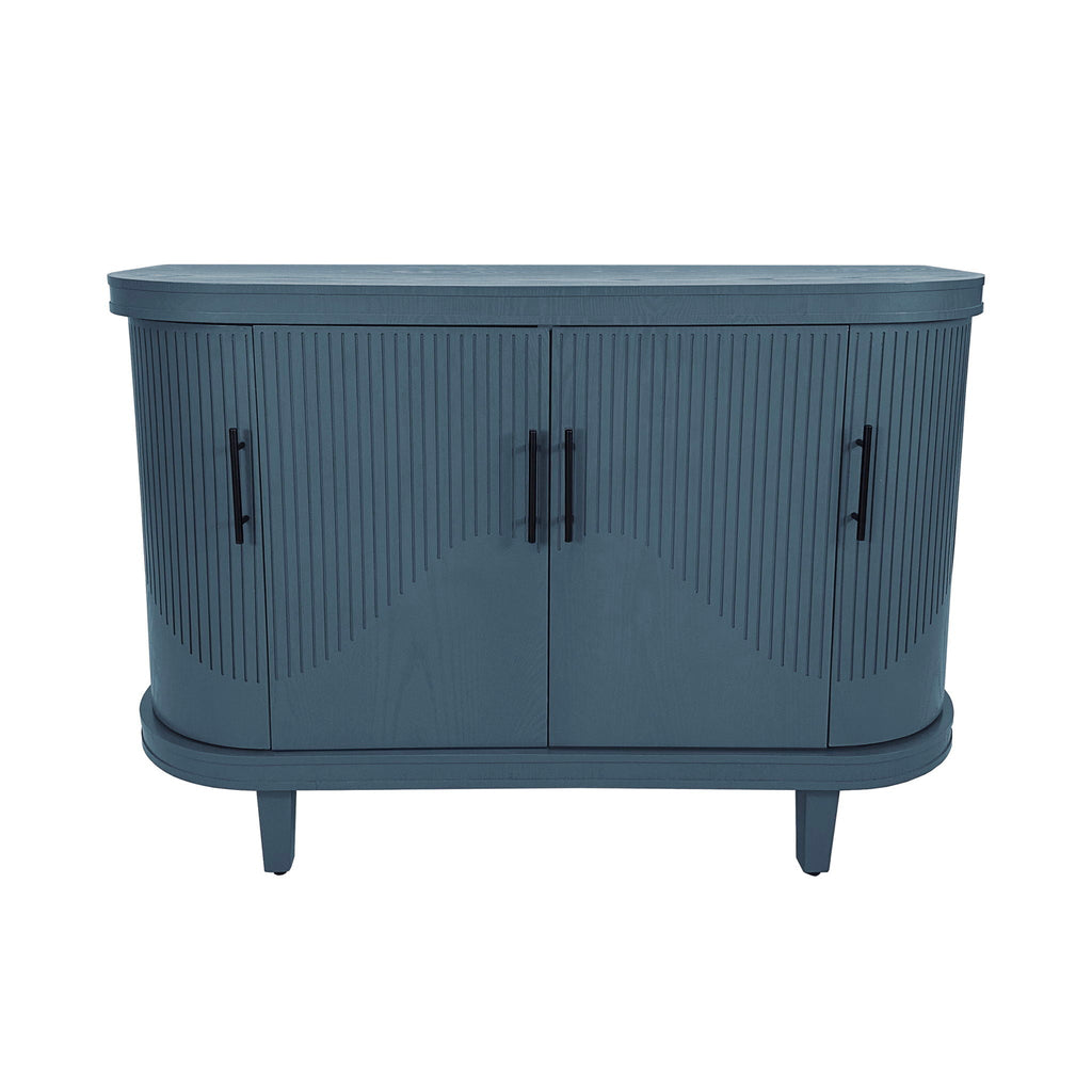 Curved Four-Door Sideboard — Blue