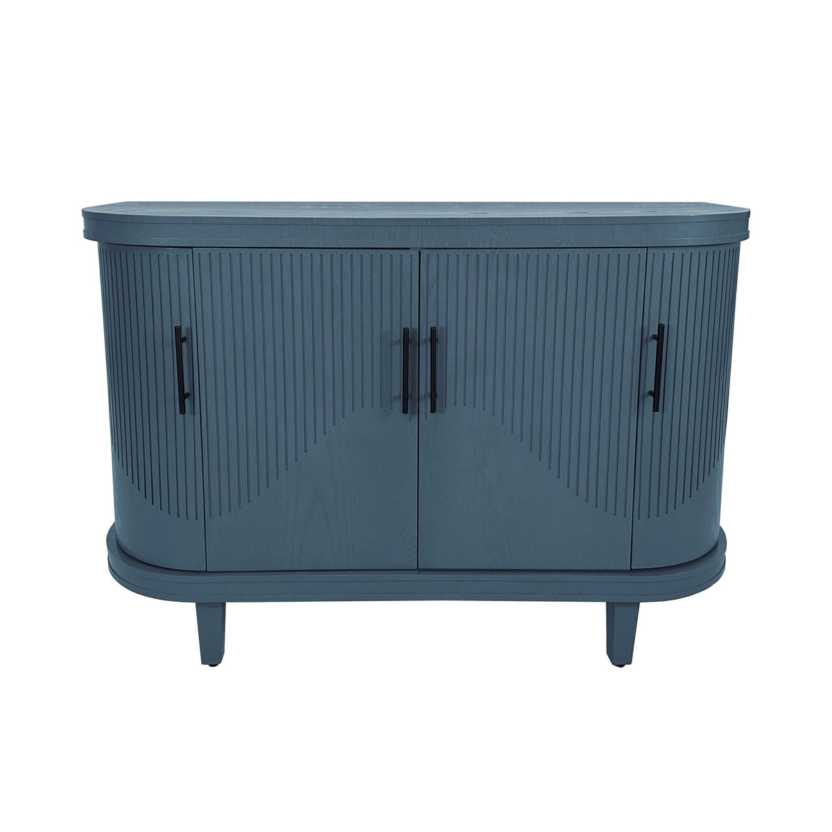 Curved Four-Door Sideboard — Blue