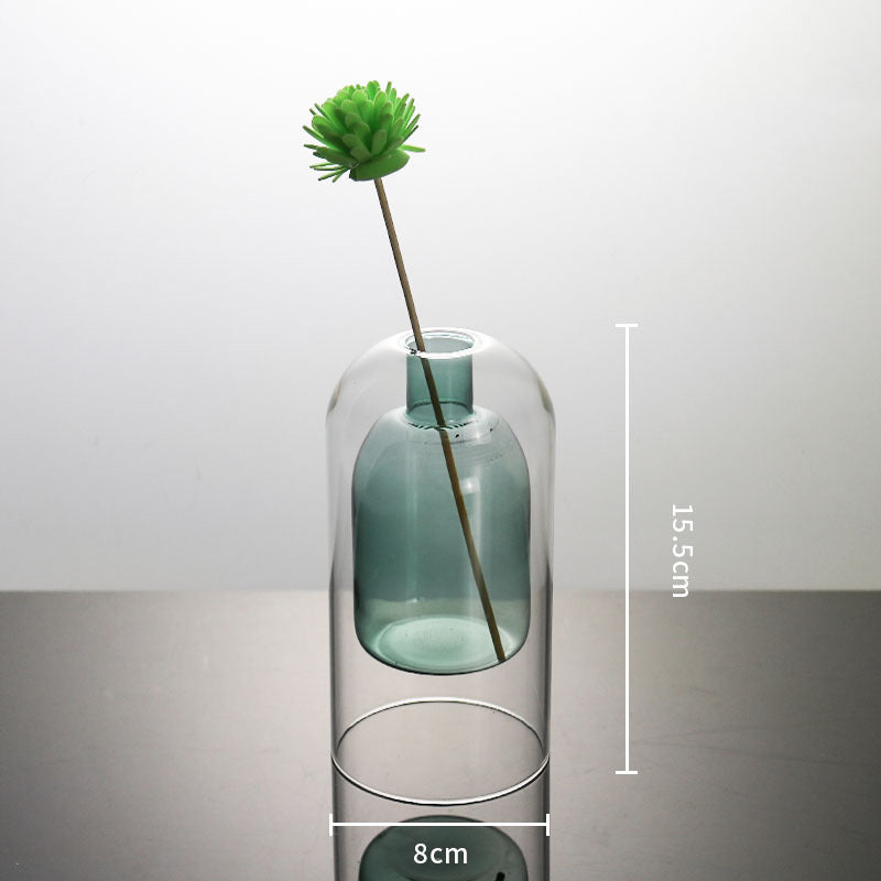 Double-Glass Decorative Vase