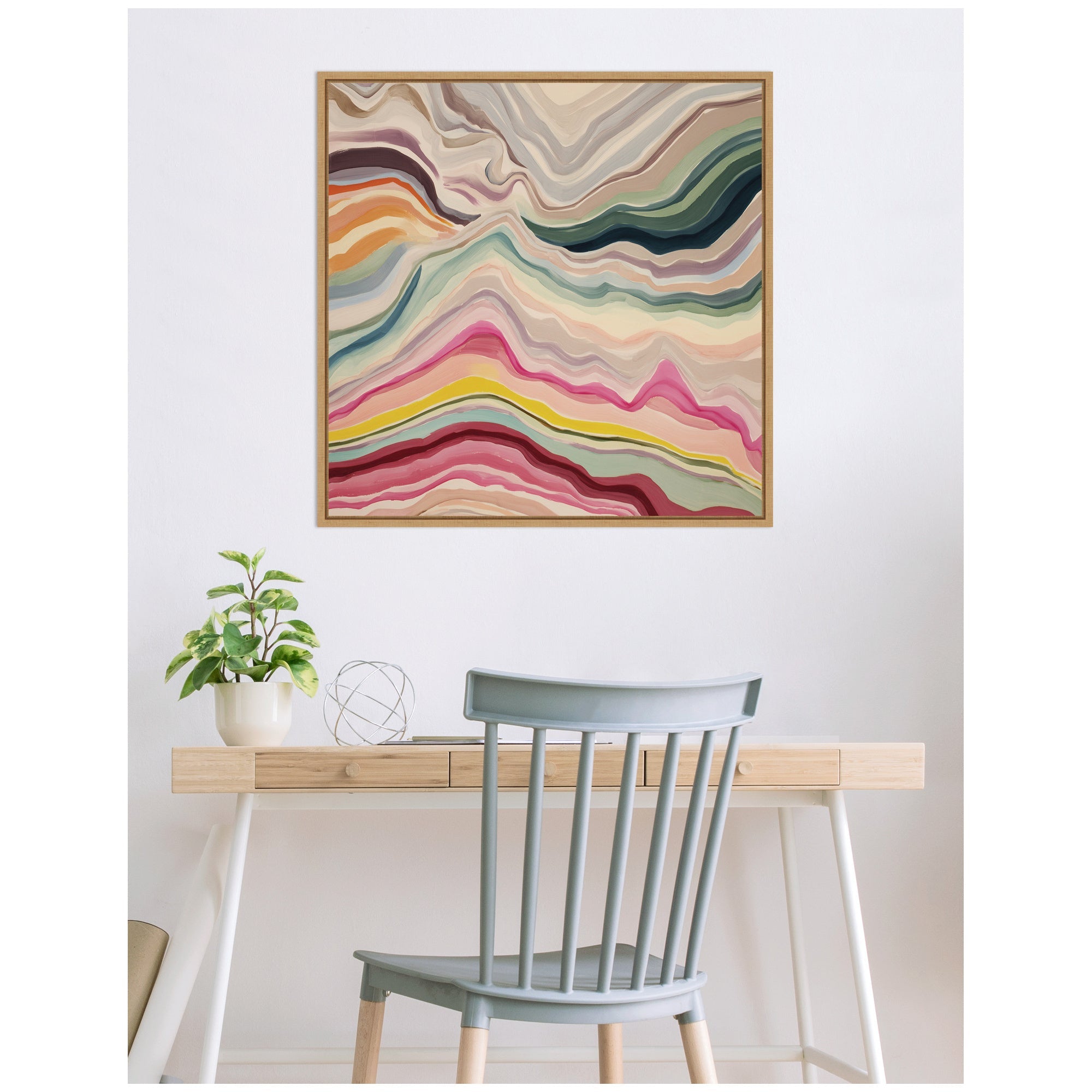 Painted Canyon Square by Amy Lighthall Framed Canvas Wall Art Print