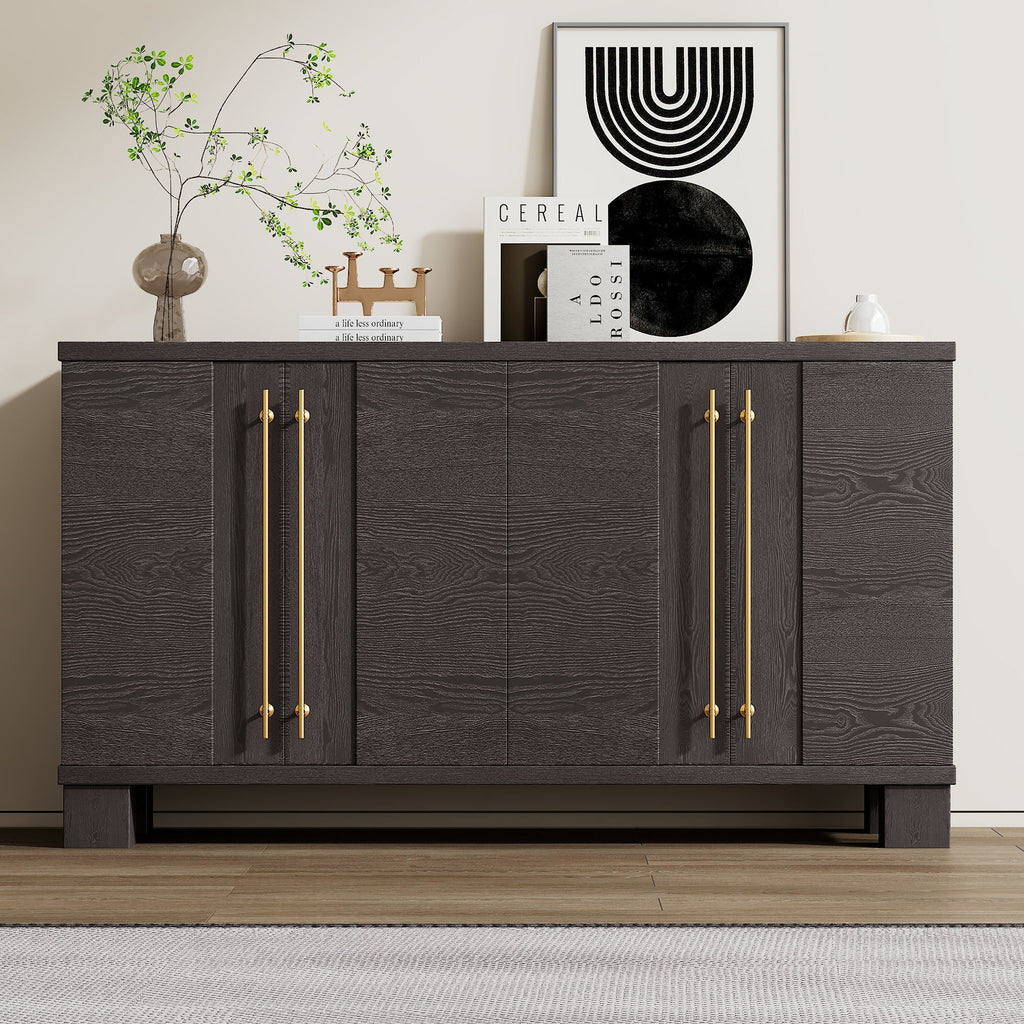 Modern Wood Sideboard with Adjustable Shelves