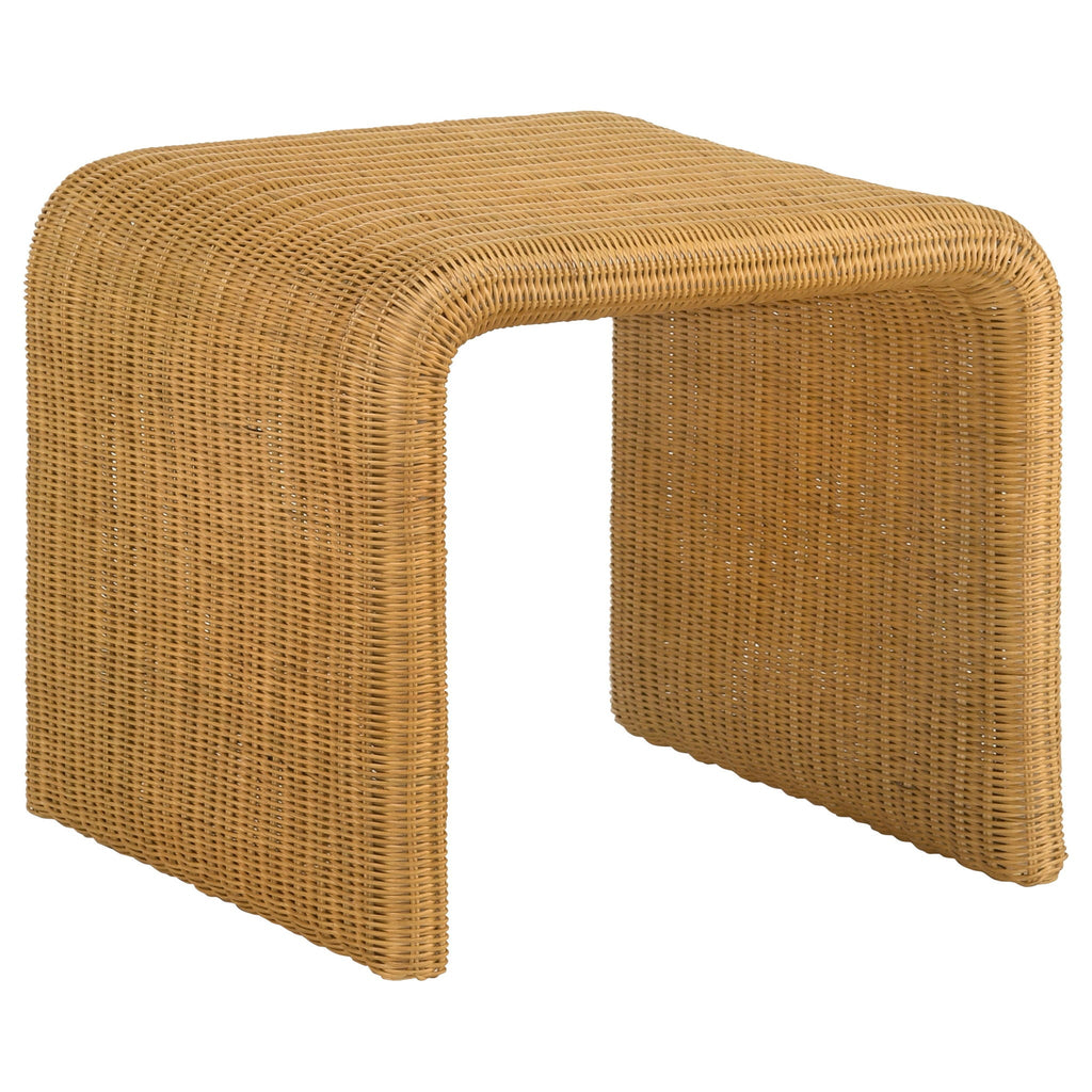 Woven Rattan Side Table — Natural