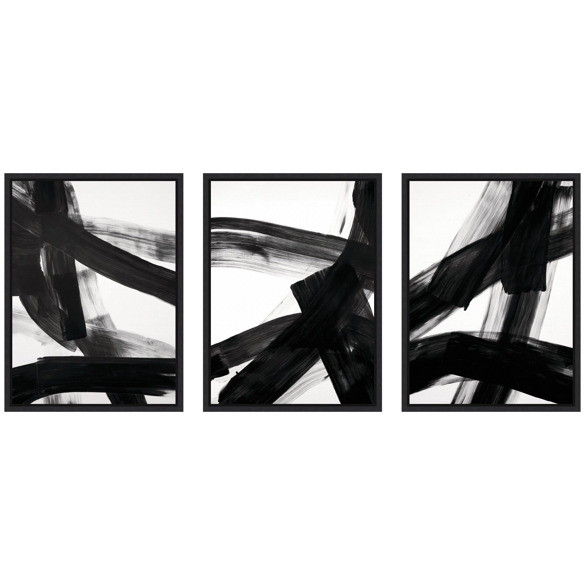 Black Mark No. 1, No. 2, & No. 3 3 Piece Framed Canvas Wall Art Set by Amy Lighthall