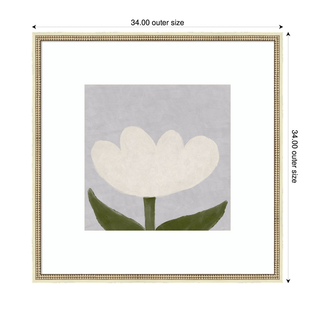White Tulip by Gabrielly Guedes Framed Wall Art Print