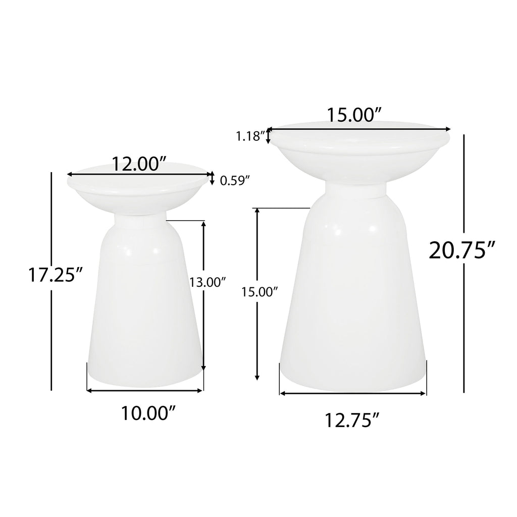 Serenita Outdoor Side Tables With Flared Design (Set of 2)