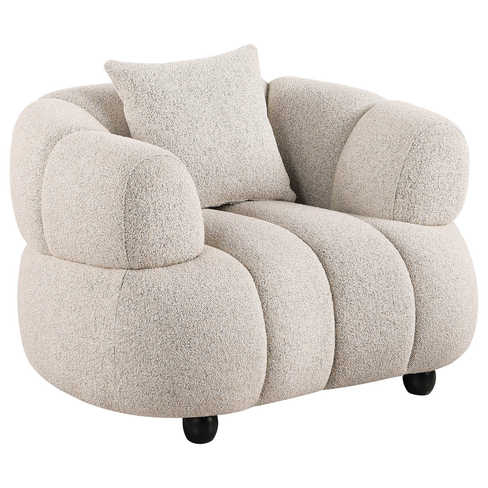 Whitney Contemporary Channel Tufted Woven Fabric Upholstered Sofa Set