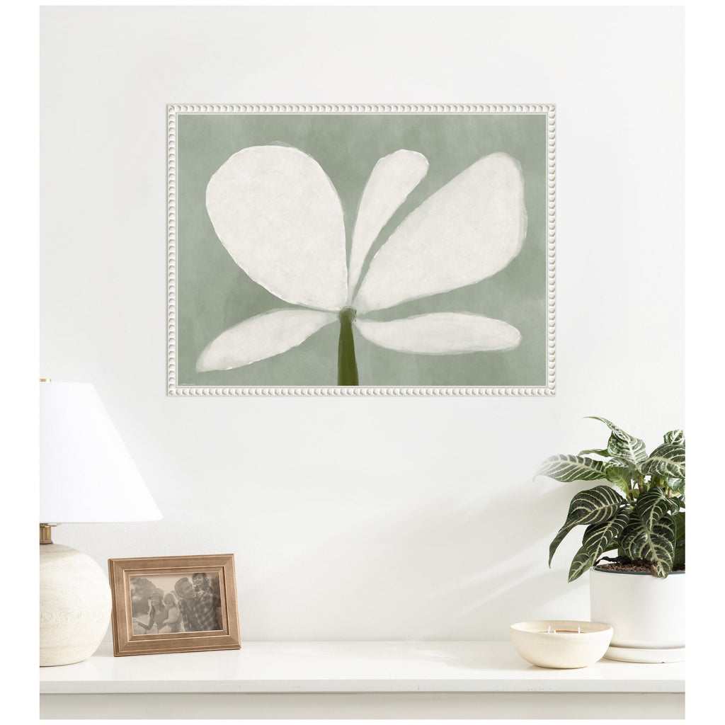 White Floral No. 2 by Gabrielly Guedes Framed Canvas Wall Art Print