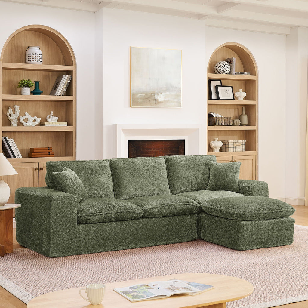 Cloud-Comfort Modular Sectional Sofa with Moveable Ottoman