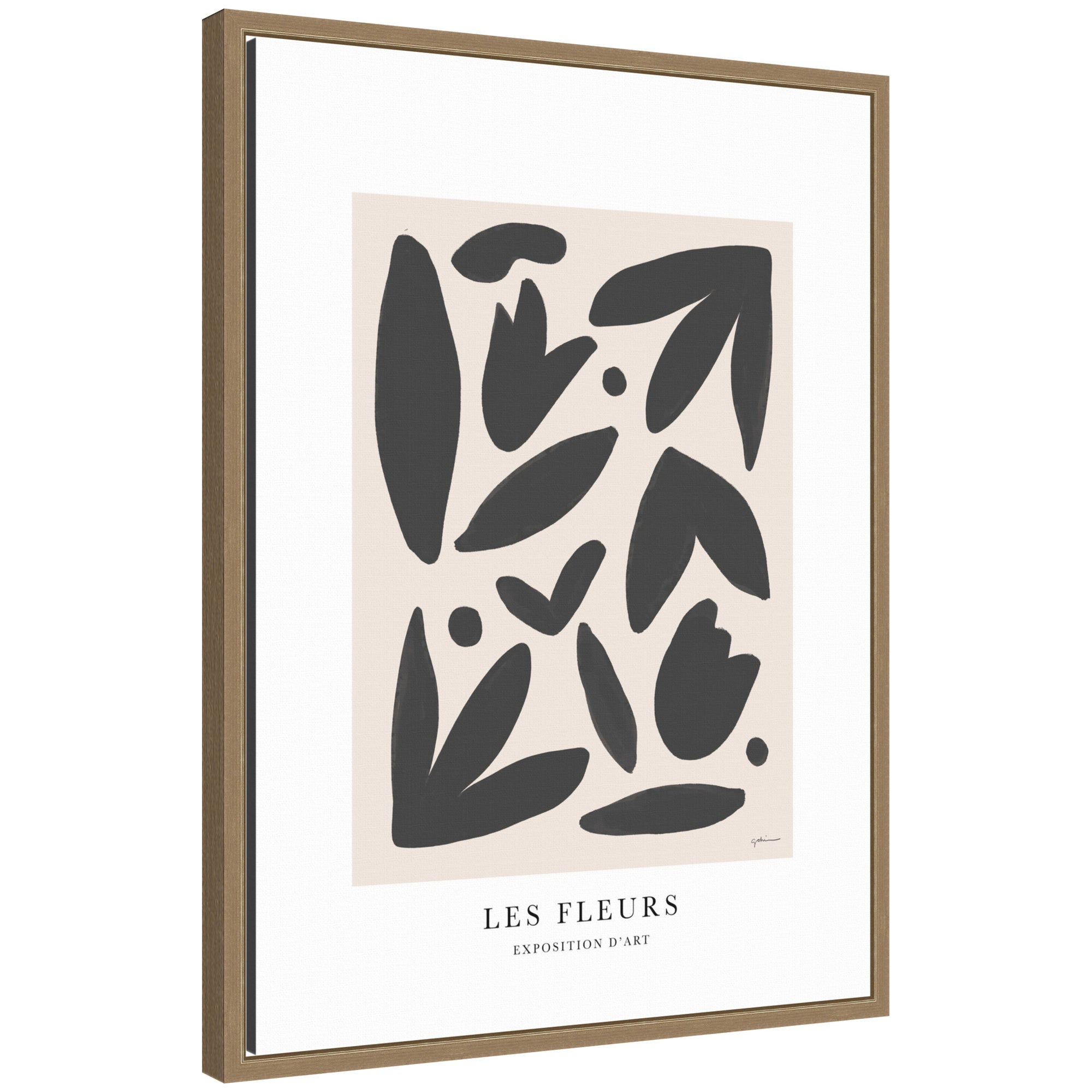 Exposition d Art Les Fleurs by Gabrielly Guedes Framed Canvas Wall Art Print