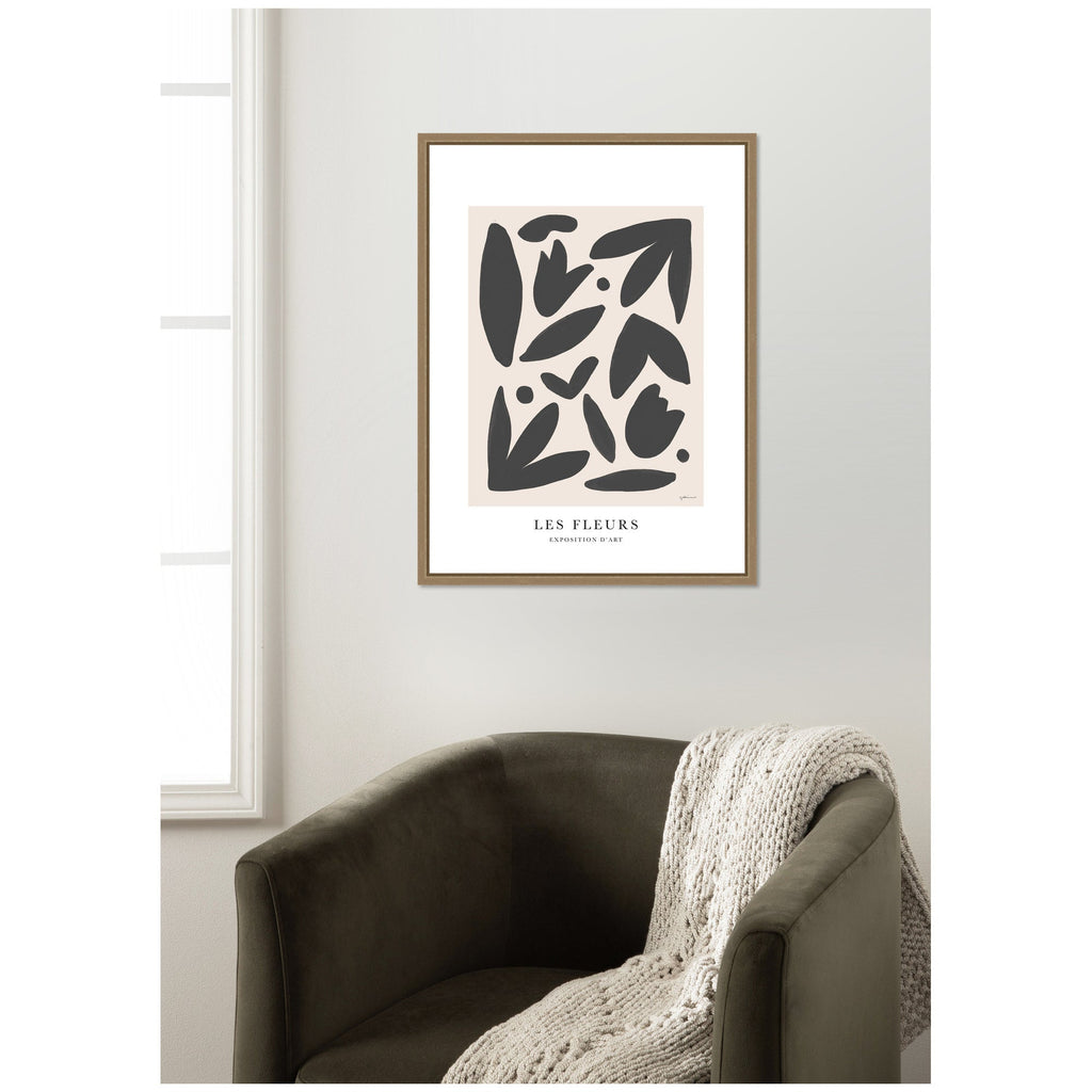 Exposition d Art Les Fleurs by Gabrielly Guedes Framed Canvas Wall Art Print