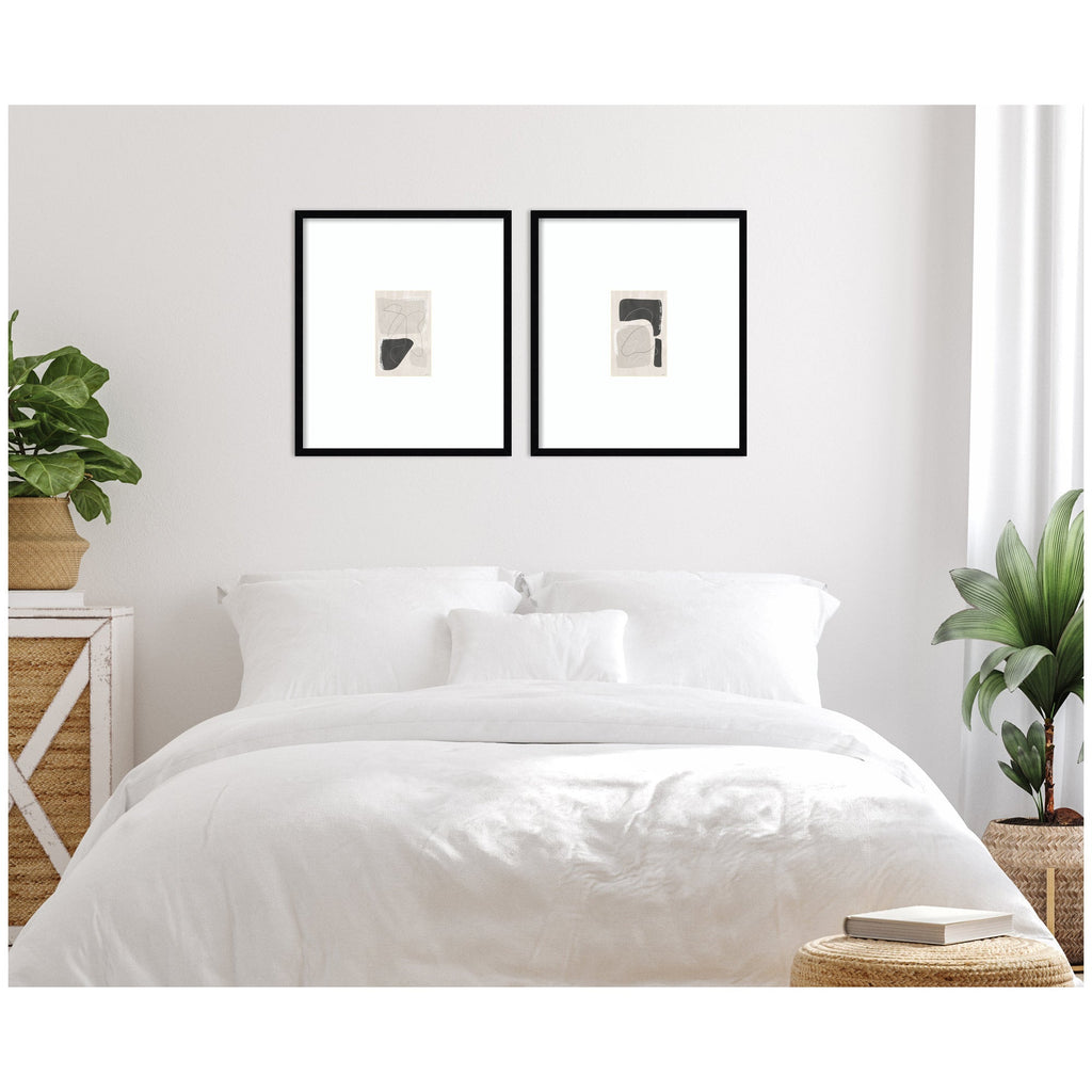 Abstract Shapes 01 & 02 2 Piece Framed Wall Art Print Set by Gabrielly Guedes