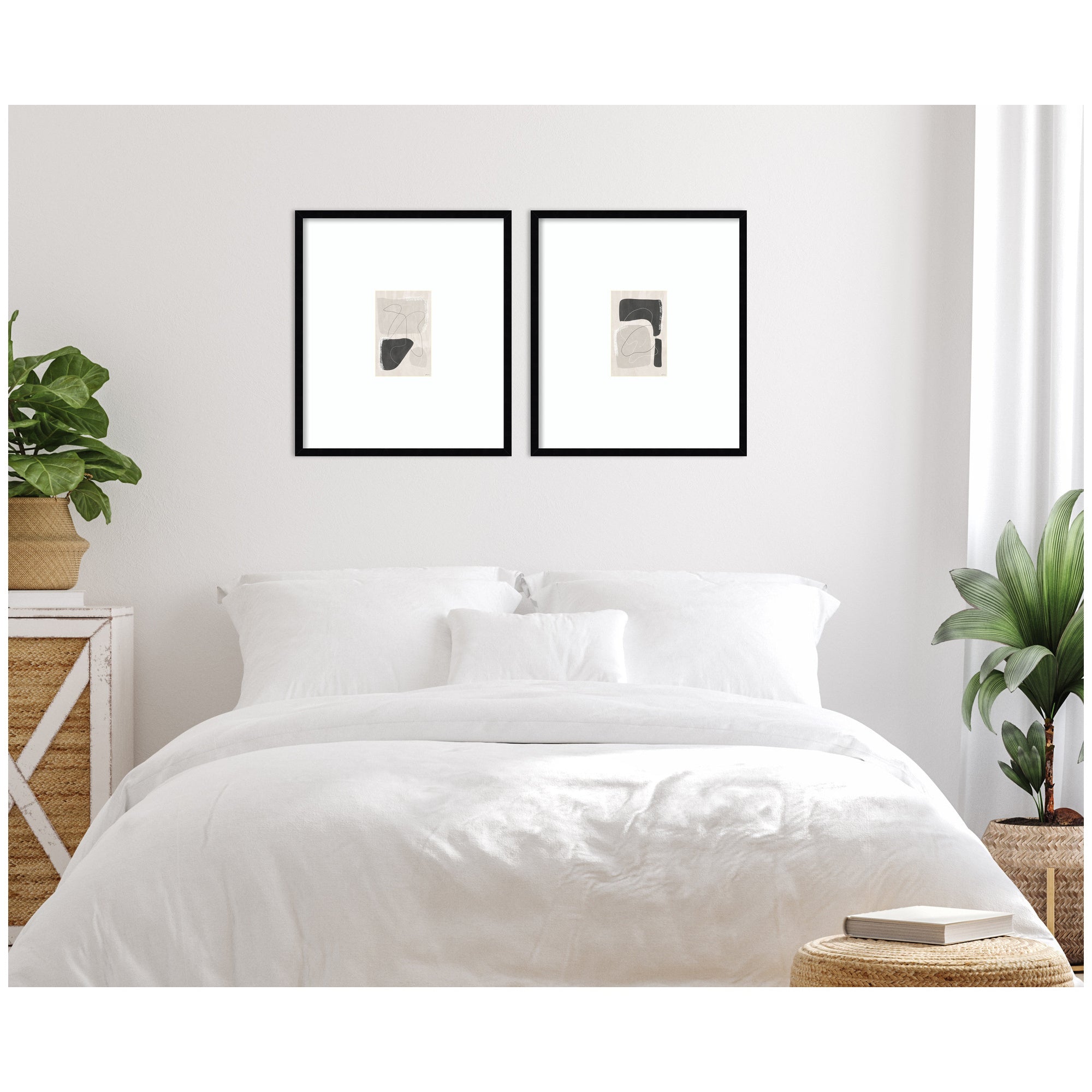 Abstract Shapes 01 & 02 2 Piece Framed Wall Art Print Set by Gabrielly Guedes