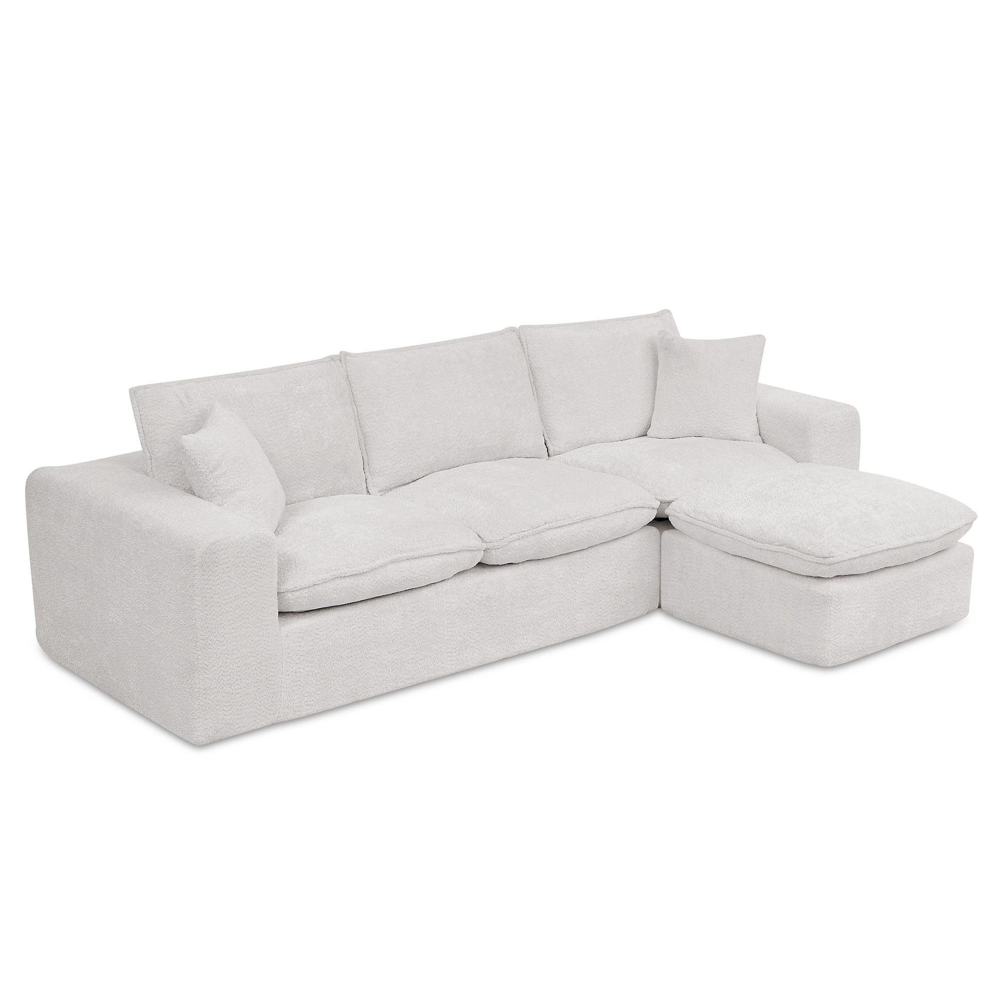 Cloud-Comfort Modular Sectional Sofa with Moveable Ottoman