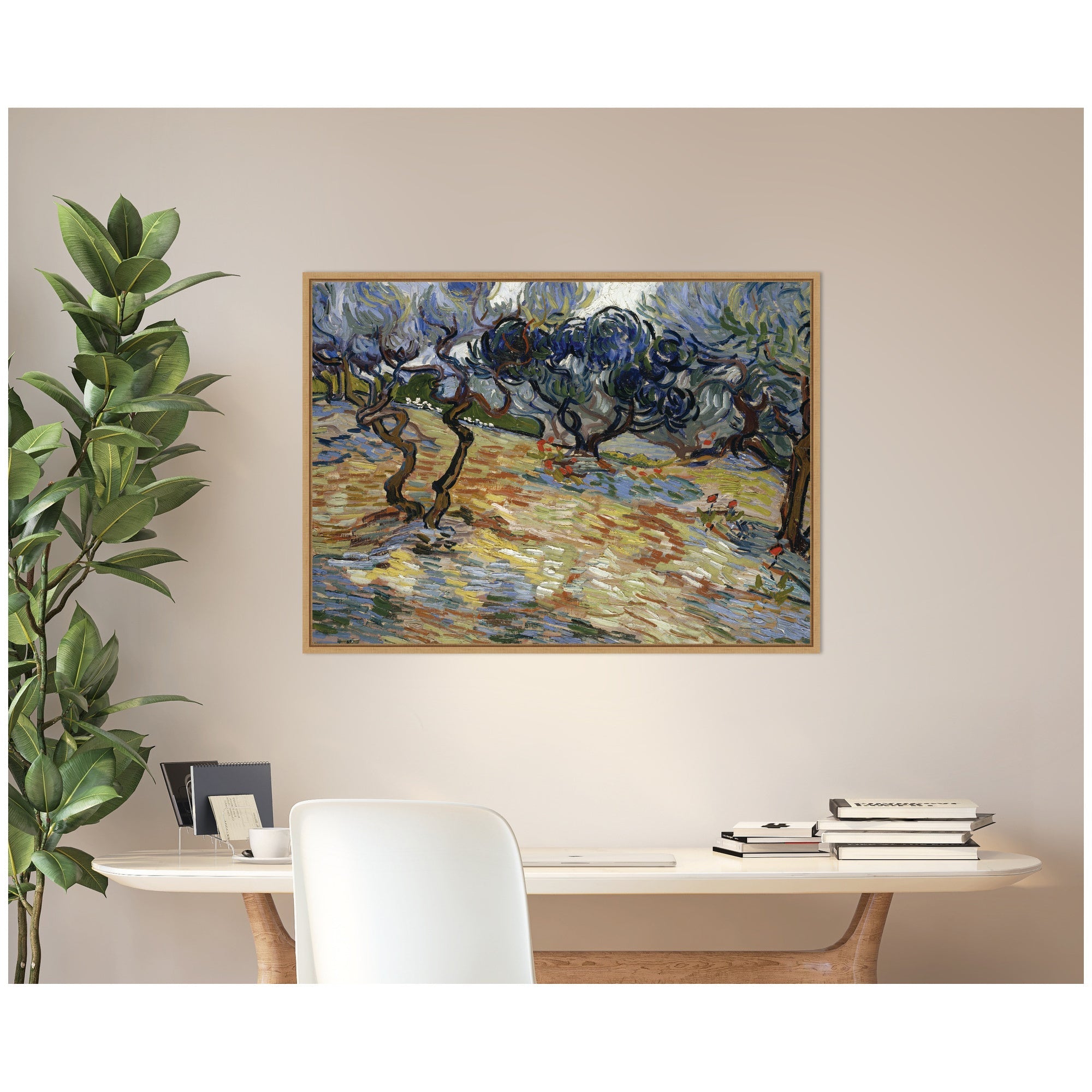 Olive Trees by Vincent van Gogh by Nostalgia Prints Framed Canvas Wall Art Print