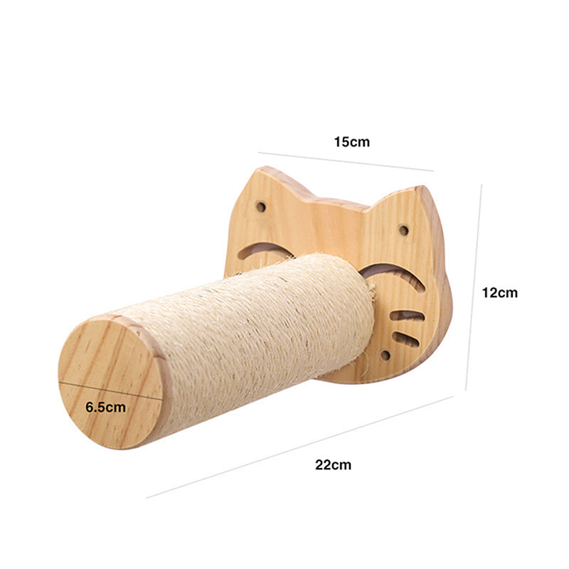Solid Pine Wall-Mounted Cat Climbing System