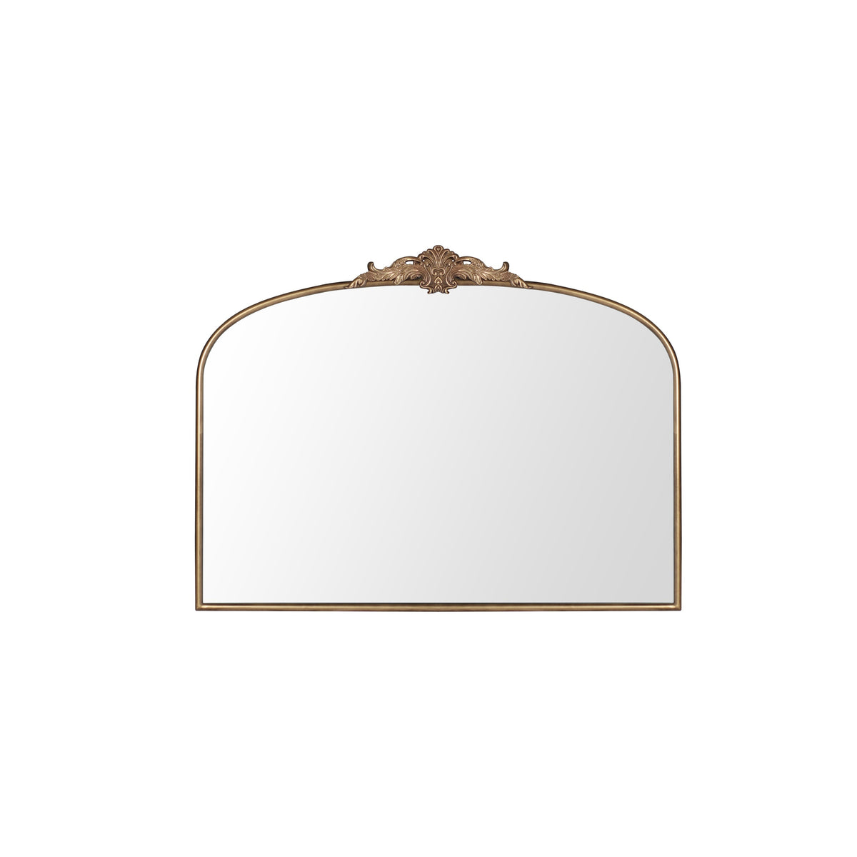 Vintage Arched Gold Mirror: 40'x30' Antique Brass Frame