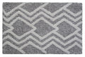 CHICOS HOME Bath Rug Geometric Pattern in Grey & Ivory