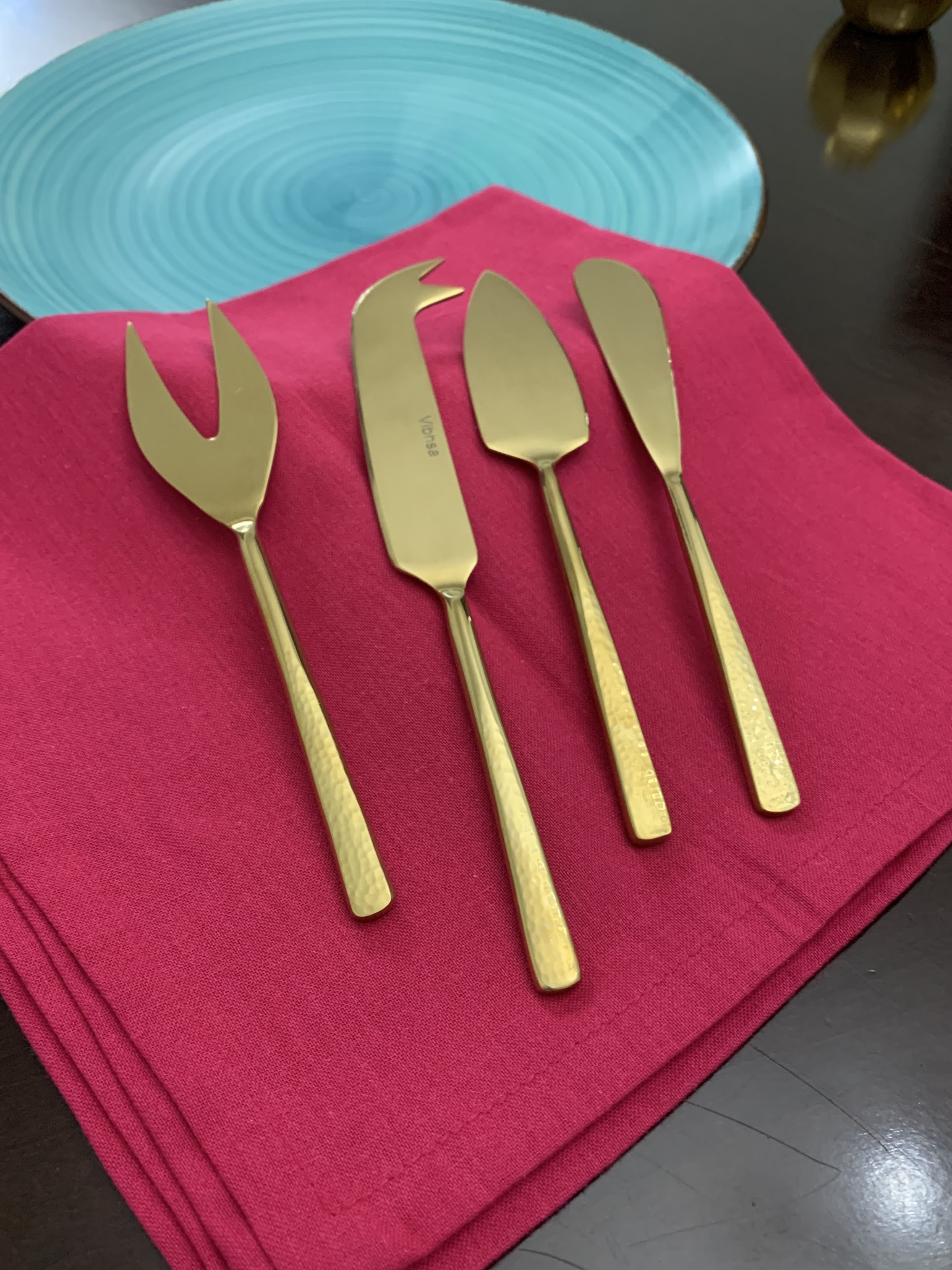 Cheese knives set of 4 Stainless Steel Hammered