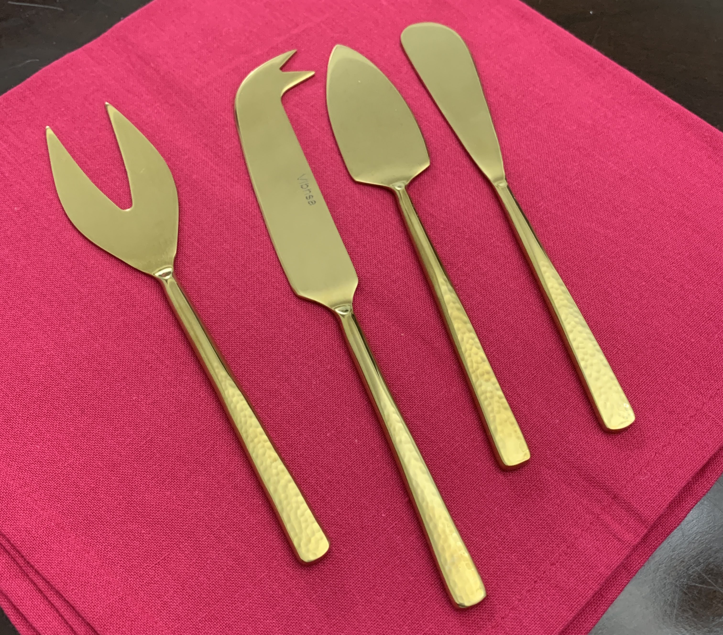 Cheese knives set of 4 Stainless Steel Hammered