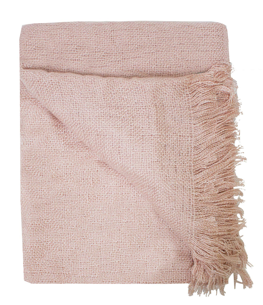 Fennco Styles Classic Solid Color Decorative Throw Blanket, 50" x 60", Pink