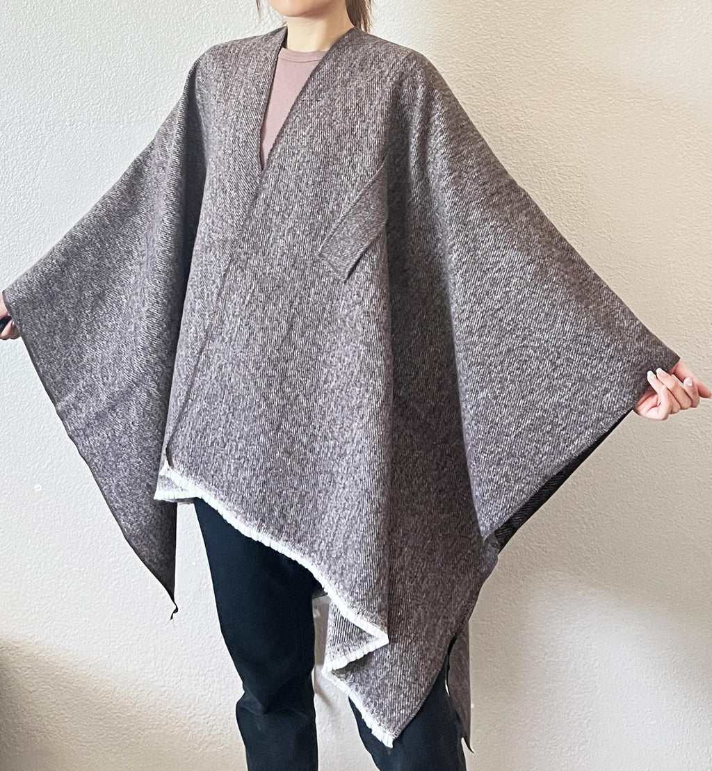 stylesilove Women Elegant Solid Color Fringe Poncho Open Front Shawl Cape Ultra Warm Wrap for Autumn Winter Season