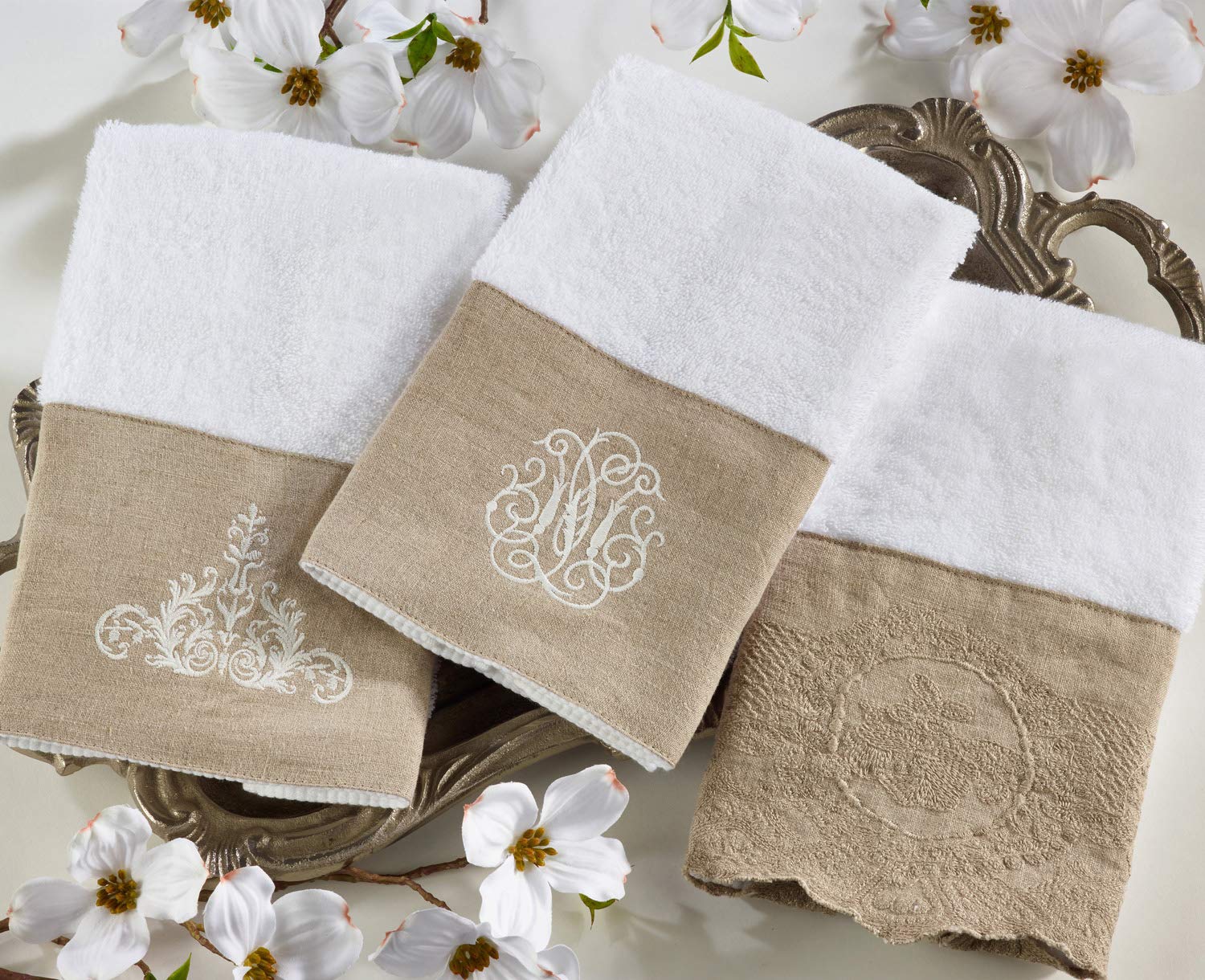 Fennco Styles Countryside Cotton Terry Embroidered Towels - Set of 2