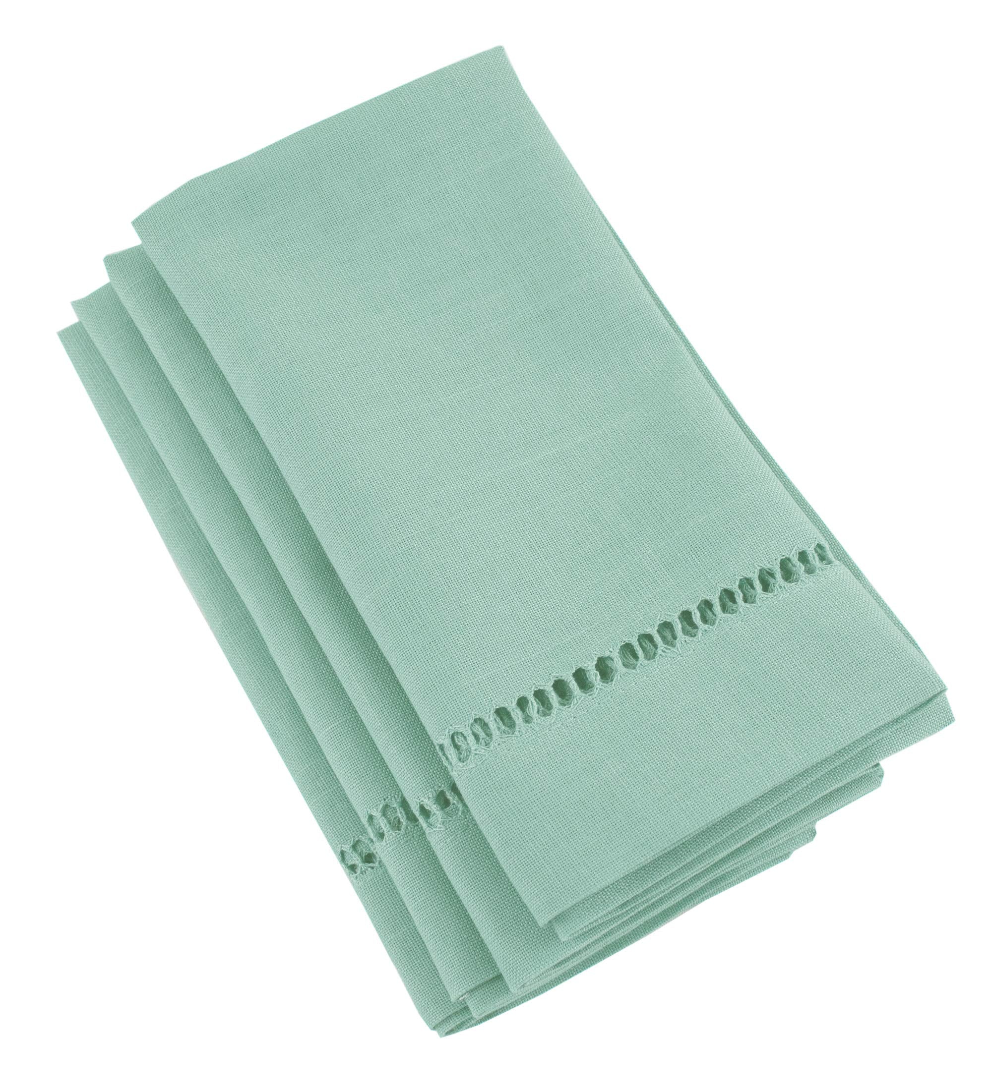 Fennco Styles Classic Solid Color Hemstitched Border Tablecloth for Dining Table, Dinner Parties, Wedding, Machine Washable,