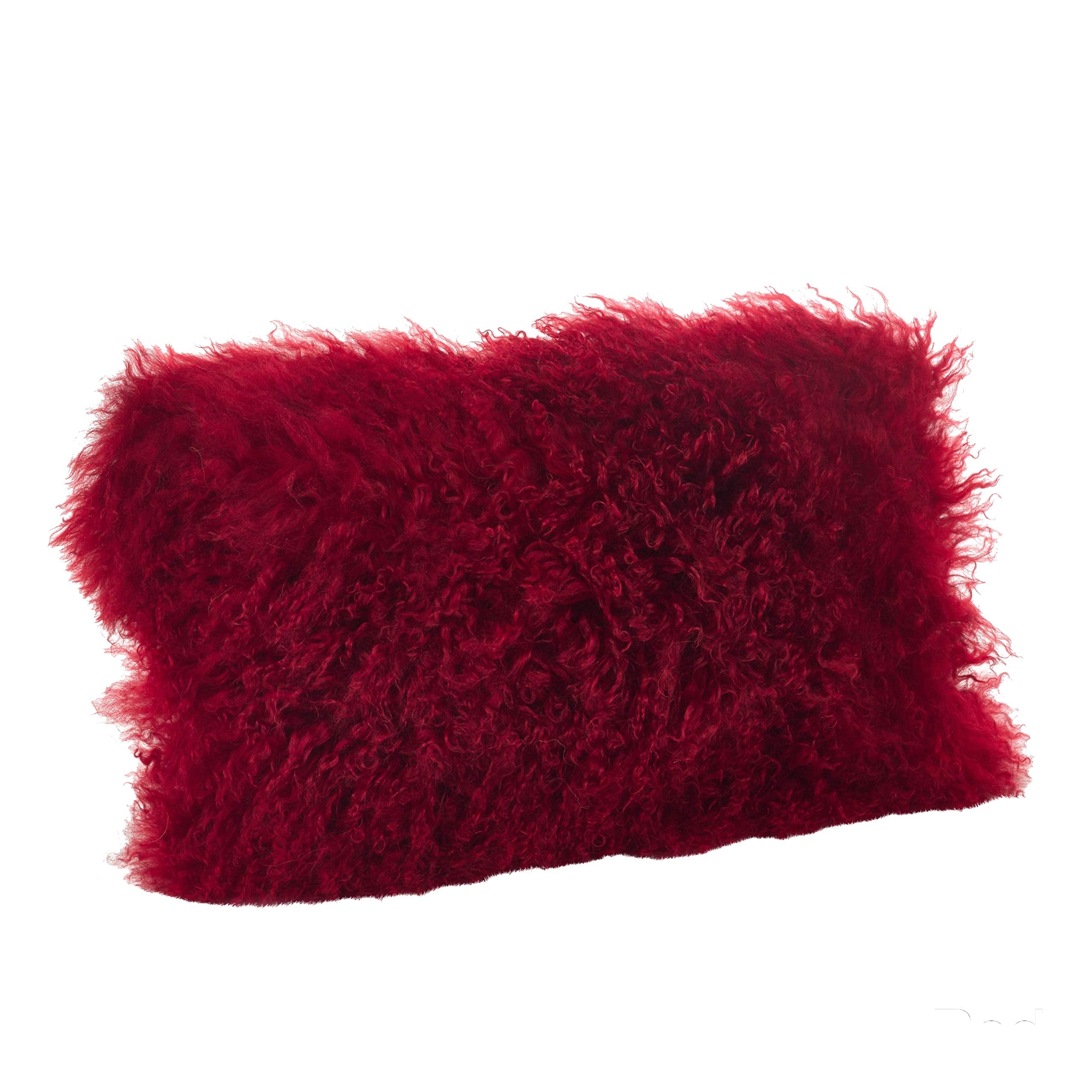 Fennco Styles Genuine Mongolian Lamb Fur Decorative Filled Throw Pillow - Soft Plush Wool Accent Pillow for Home, Couch, Living Room, Office and Holiday Décor