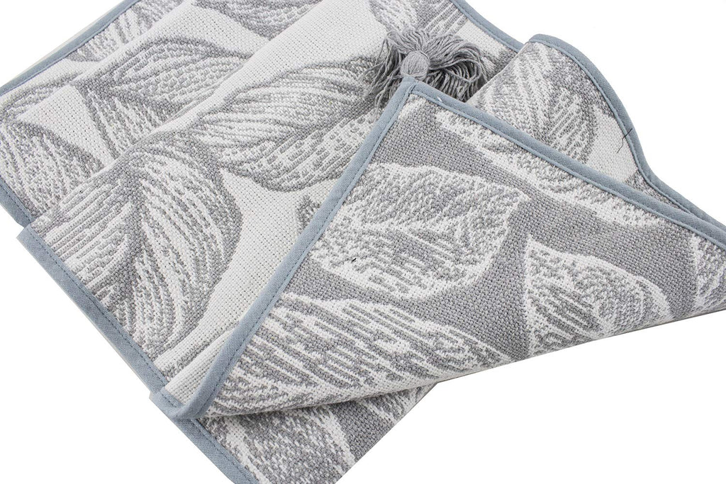 Fennco Styles Black and White Checker Woven Table Runner - 14 x 71 Inch Check Runner Table Centerpiece for Dining Home Decor, Indoor Parties, Holiday Events Tassel Table Runner
