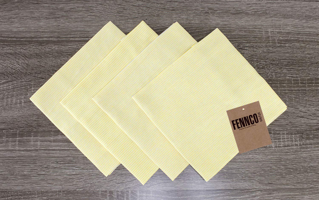 Fennco Styles Farmhouse Neutral Striped 100% Pure Cotton Tablecloth - Yellow Tablecloth for Everyday Use, Banquets, Family Gathering, Special Events and Home Décor