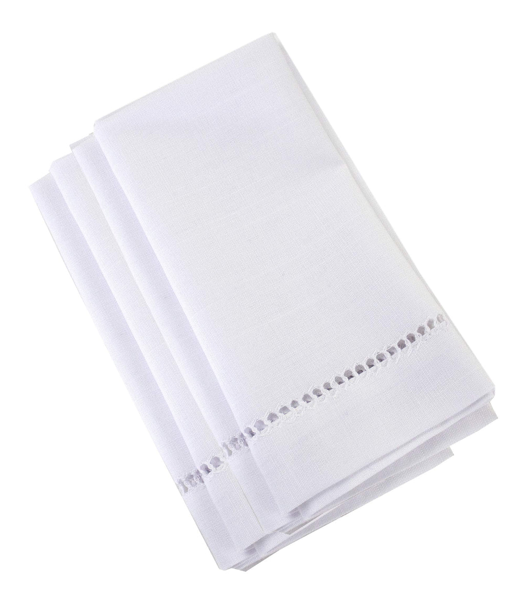 Fennco Styles Classic Solid Color Hemstitched Border Tablecloth for Dining Table, Dinner Parties, Wedding, Machine Washable,