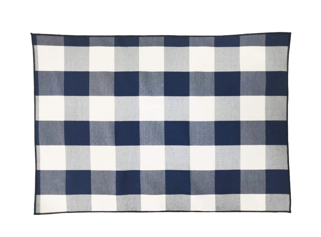 Fennco Styles Buffalo Check Double Layers Reversible Placemats 14" W x 20" L, Set of 4 - Handmade in USA - Plaid Table Mats for Everyday Use, Banquet, Holiday, Family Gathering, Special Occasion