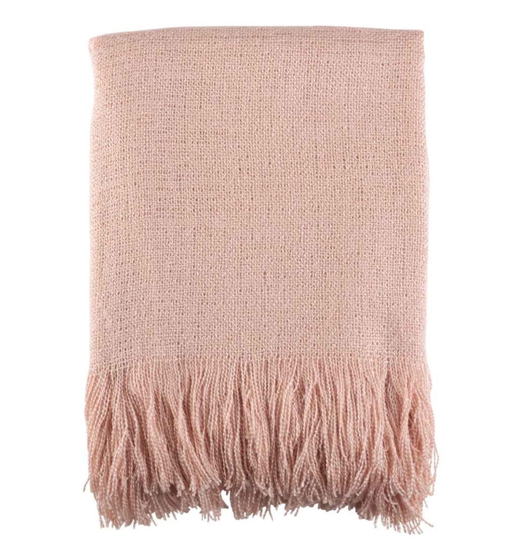 Fennco Styles Classic Solid Color Decorative Throw Blanket, 50" x 60", Pink