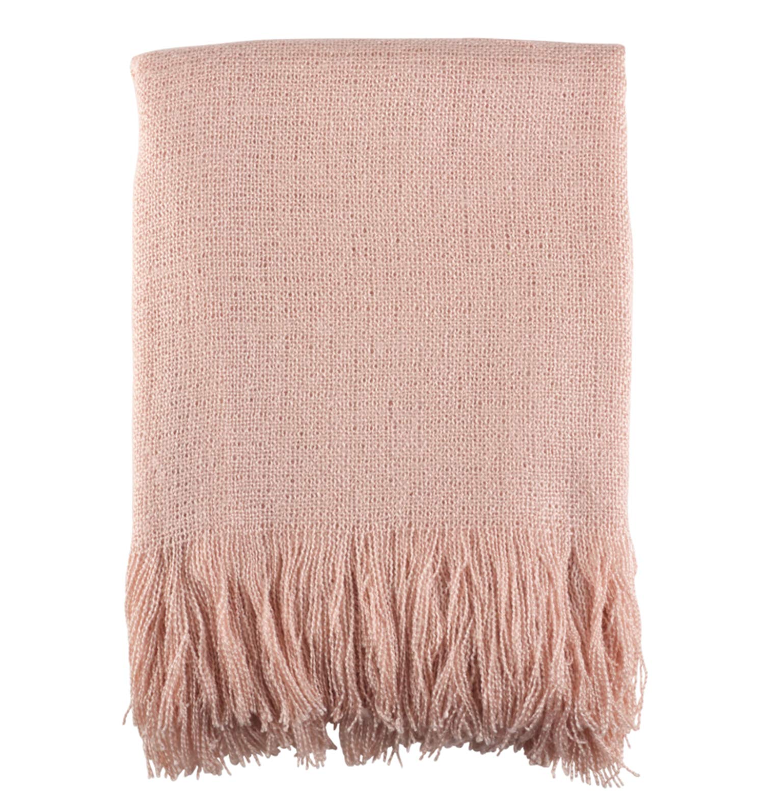 Fennco Styles Classic Solid Color Decorative Throw Blanket, 50" x 60", Pink