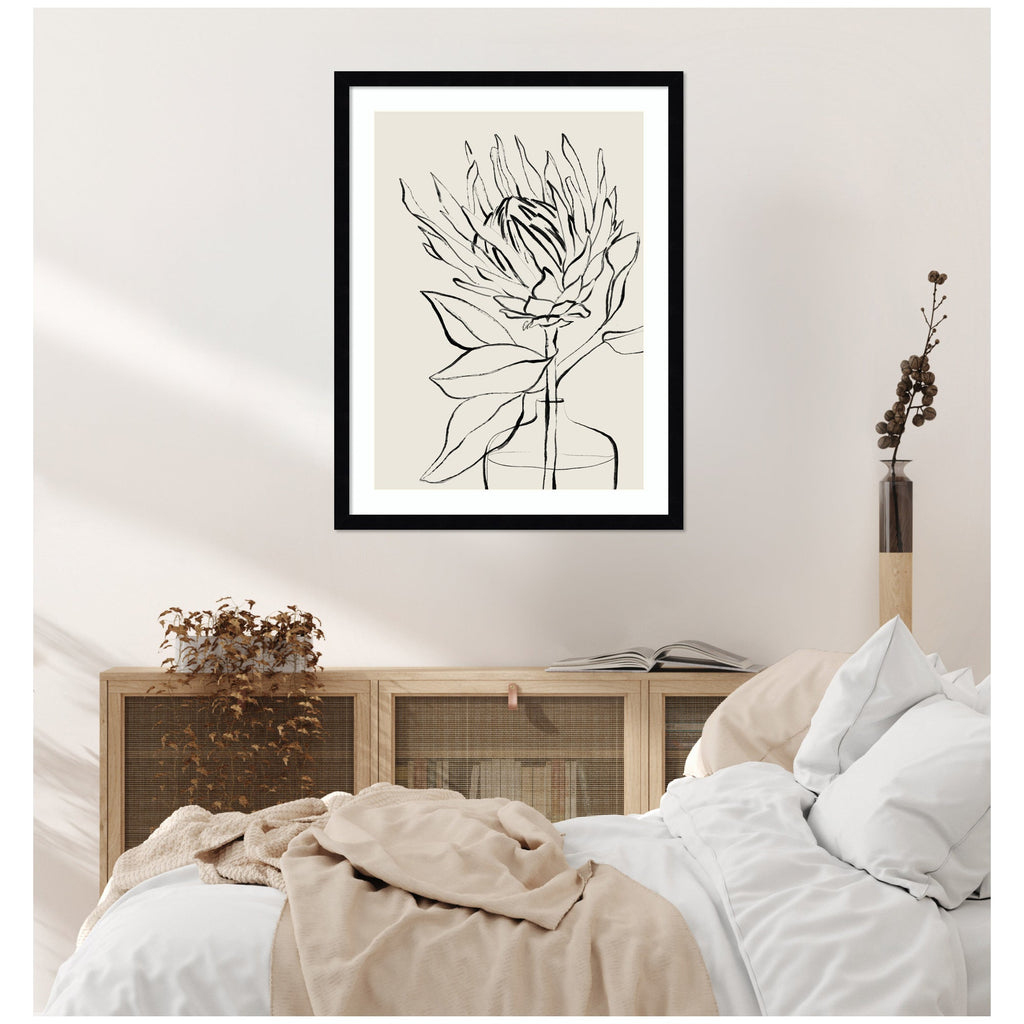SB Protea Sketch No. 1 by Sara Berrenson Framed Wall Art Print